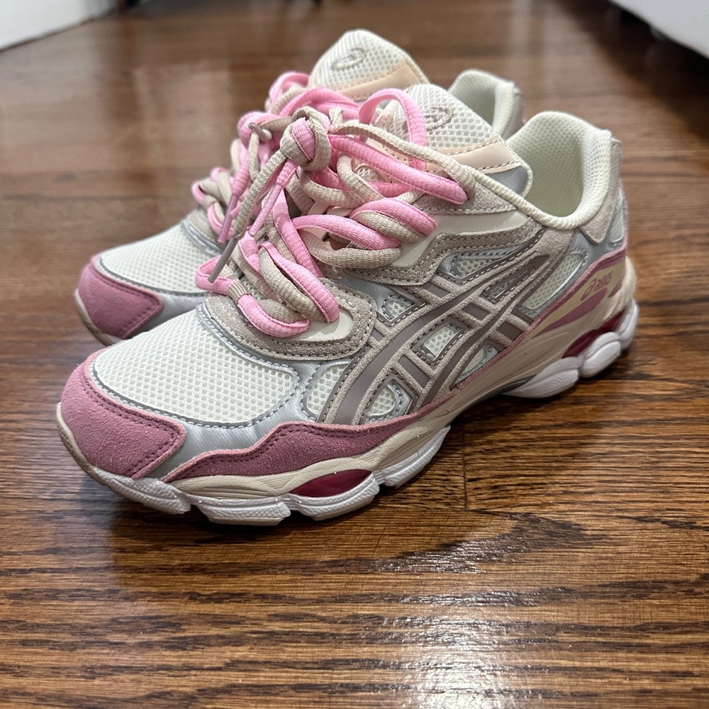 Pink and Cream Asics Sneakers